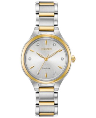 Citizen - Women's Corso Diamond-Accent Two-Tone Stainless Steel Bracelet Watch 29mm