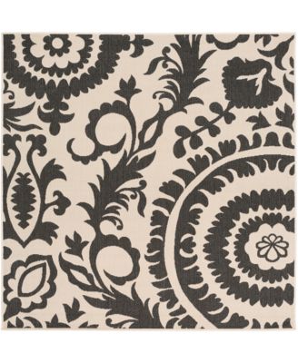 Surya - Alfresco ALF-9612 Black 7'3" Square Area Rug