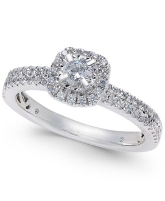 Macy's - Diamond Halo Engagement Ring (1/2 ct. t.w) in 14k White Gold