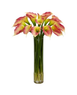 Nearly Natural - Calla Lilly w/ Cylinder Silk Flower Arrangement