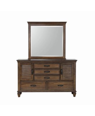 Macy's - Franco 5-drawer Dresser with 2 Louvered Doors Burnished Oak