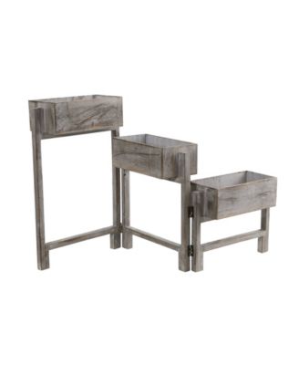 Nearly Natural - 3.5-Ft. Gray Washed Expandable Decorative Planter