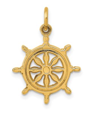 Macy's - Ship Wheel Charm in 14k Yellow Gold