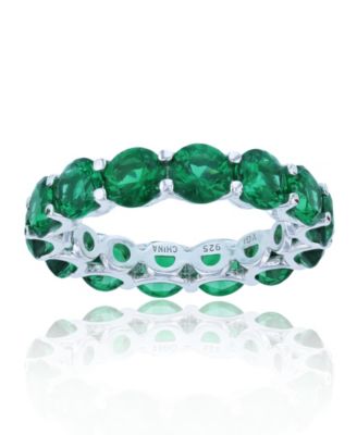 Macy's - Green Cubic Zirconia Eternity Band in Rhodium Plated Sterling Silver
