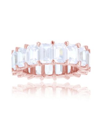 Macy's - White Cubic Zirconia Eternity Band in 14k Rose Gold Plated Sterling Silver
