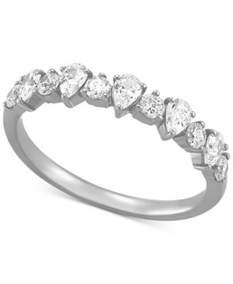Macy's - Diamond Pear-Cut Band (3/4 ct. t.w.) in 14k White Gold