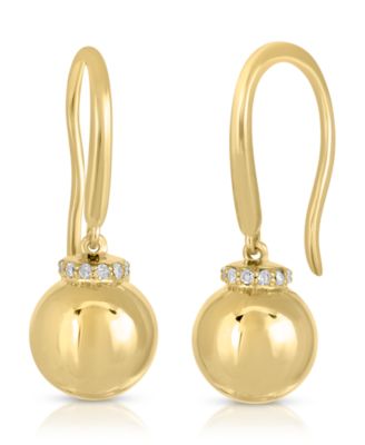 Macy's - Brilliant Bubbles Diamond (1/10 ct. t.w.) Halo French Wire Earring Designed in Sterling Silver, 14k Yellow Gold over Sterling Silver or 14k Rose Gold over Sterling Silver