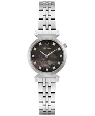 Bulova - Women's Classic Regatta Diamond-Accent Stainless Steel Bracelet Watch 24mm