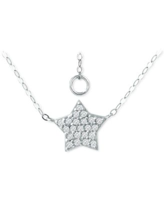 Giani Bernini - Cubic Zirconia Star Pendant Necklace in Sterling Silver, 16" + 2" extender