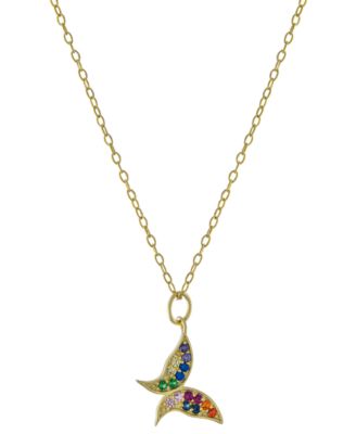 Giani Bernini - Cubic Zirconia Butterfly Pendant Necklace in 18k Gold-Plated Sterling Silver, 16" + 2" extender