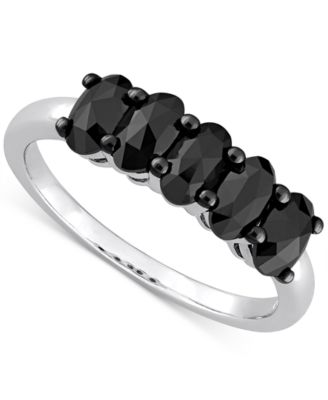 Macy's - Black Diamond Oval Anniversary Ring (1-1/4 ct. t.w.) in 10k White Gold