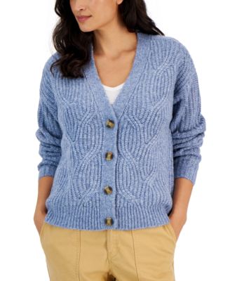 Style & Co - Cable-Pattern Button-Up Cardigan