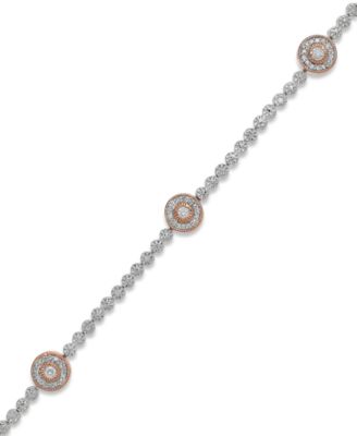 Macy's - Diamond Circle Bracelet in 14k Rose Gold over Sterling Silver (1/2 ct. t.w.)