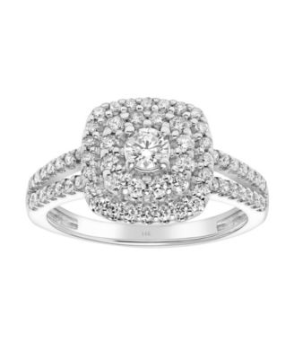 Macy's - Diamond Double Halo Engagement Ring (3/4 ct. t.w.) in 14k White Gold