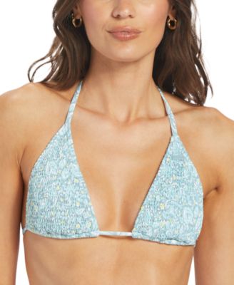 Roxy - Juniors' Seaside Tropics Smocked Tiki Triangle Bikini Top