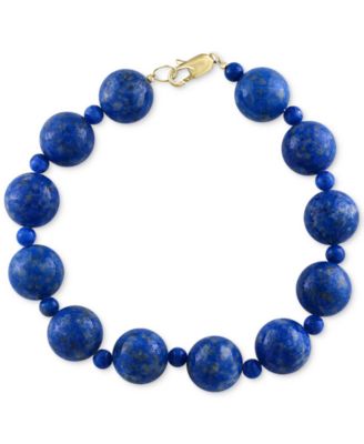 EFFY Collection - Lapis (4 & 12mm) Beaded Bracelet in 14k Gold