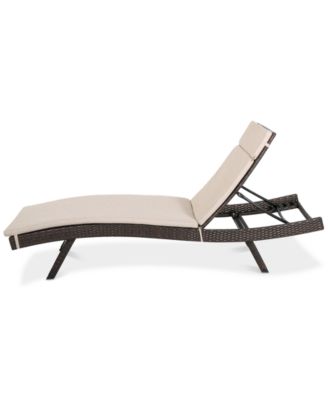 Noble House - Pietro Outdoor Chaise Lounge with Cushion, Quick Ship