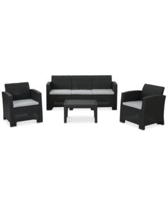 Noble House - Wellington 4-Pc. Outdoor Chat Set, Quick Ship