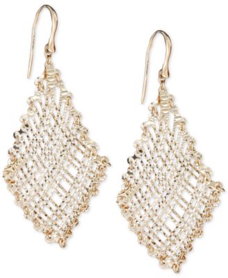 Macy's - Filigree Weave Textured Drop Earrings in 14k Gold