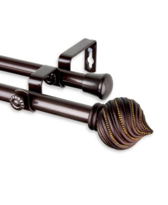 Rod Desyne - Bisque Double Curtain Rod 0.8125" Diameter 66" - 120"