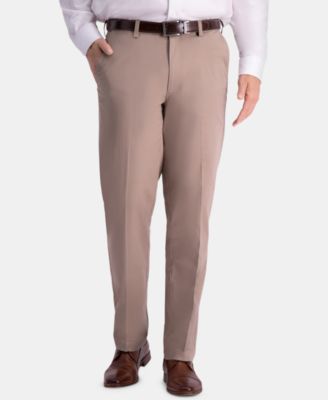 Haggar - Men's Premium Comfort Khaki Classic-Fit 2-Way Stretch Wrinkle Resistant Flat Front Stretch Casual Pants