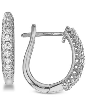 Macy's - Diamond Hoop Earrings (1/4 ct. t.w.) in 10k White Gold