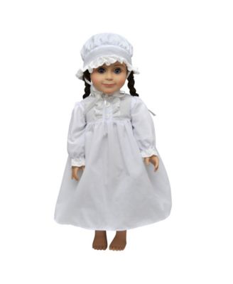 The Queen's Treasures - LHOTPNG,  Little House on the Prairie 18" Doll Clothes Cotton Night Gown Pj's and Night Cap