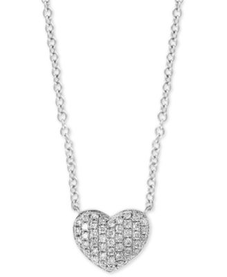 EFFY Collection - Diamond Pav&eacute; Heart 18" Pendant Necklace (1/8 ct. t.w.)
