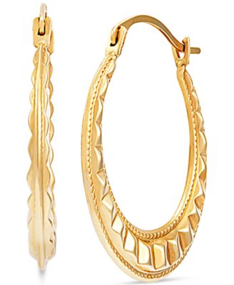 Macy's - Fancy Hoop Earrings in 14k Gold