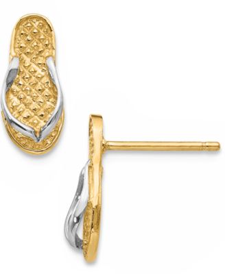 Macy's - Flip Flop Earrings in 14K Gold and Rhodium Plating