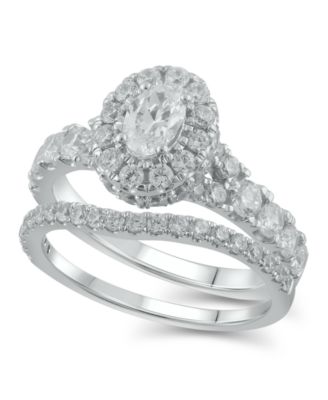 Macy's - Diamond Halo Oval Bridal Set (2. ct. t.w.)