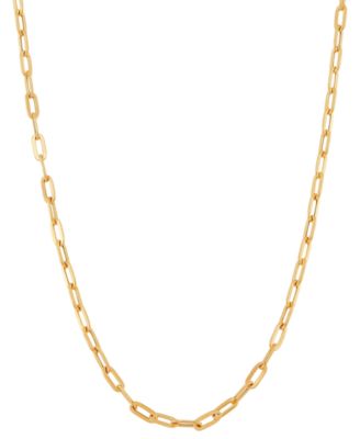 Italian Gold - Paperclip Link 20" Chain Necklace in 10k Gold
