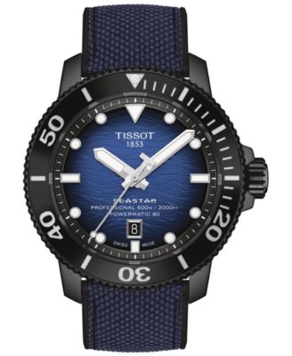 Tissot - Men's Seastar 2000 Professional Powermatic 80 Automatic Two-Tone Rubber Strap Watch 46mm
