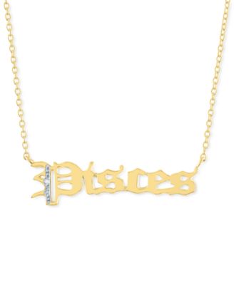 Macy's - Diamond Accent Zodiac Name 18" Pendant Necklace