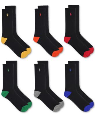 Polo Ralph Lauren - Men's 6-Pk. Performance Tipped Crew Socks