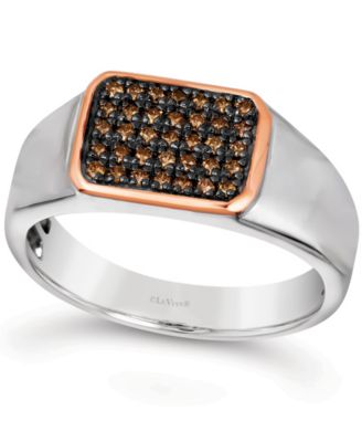 Le Vian - Men's Diamond Ring (1/3 ct. t.w.) in Sterling Silver & 14k Rose Gold