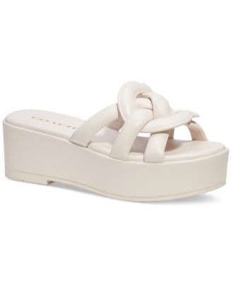 COACH - Everette Woven Soft Emblem Flatform Sandals