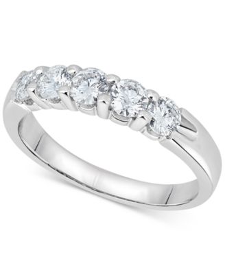Macy's - Diamond Five-Stone Ring (1 ct. t.w.) in 14k White or Yellow Gold