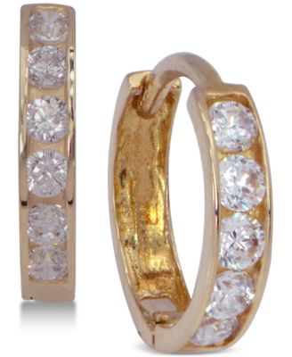 Macy's - Cubic Zirconia Hoop Earrings in 10k Gold