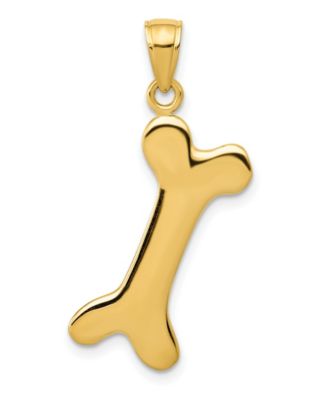 Macy's - Dog Bone Charm in 14k Yellow Gold