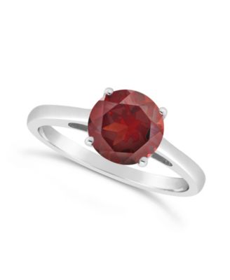 Macy's - Round-cut Gemstone Ring in Sterling Silver. Available in Citrine, Garnet and London Blue Topaz