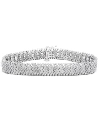Macy's - Diamond Chevron Bracelet (3 ct. t.w.) in Sterling Silver