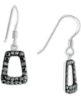 Giani Bernini - Gray Crystal Geometric Drop Earrings in Sterling Silver