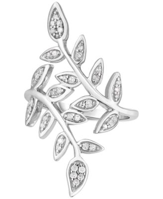 Macy's - Diamond Vine Statement Ring (1/4 ct. t.w.) in Sterling Silver