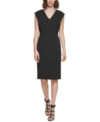 Calvin Klein - Women's Cap-Sleeve V-Neck Sheath Dress