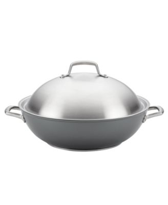 Anolon - Accolade Forged Hard-Anodized Nonstick Wok with Lid, 13.5-Inch, Moonstone