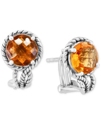 EFFY Collection - Citrine Rope-Frame Stud Earrings (3-5/8 ct. t.w.) in Sterling Silver