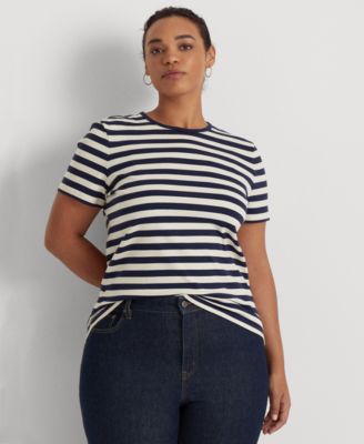 Lauren Ralph Lauren - Plus Size Striped Crewneck Top