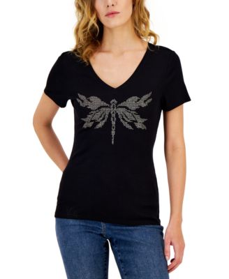 I.N.C. International Concepts - Women's Embellished Ribbed Graphic Top