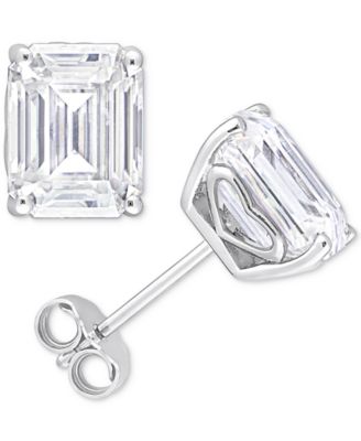Macy's - Moissanite Baguette Stud Earrings (4-3/4 ct. t.w.) in Sterling Silver